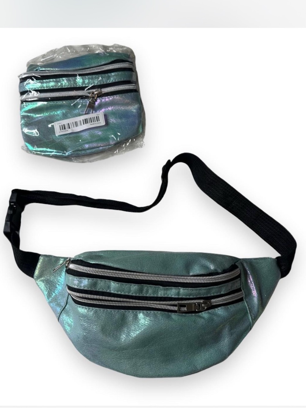 💜 NWT Holographic Blue Fanny Pack/Crossbody (OS)